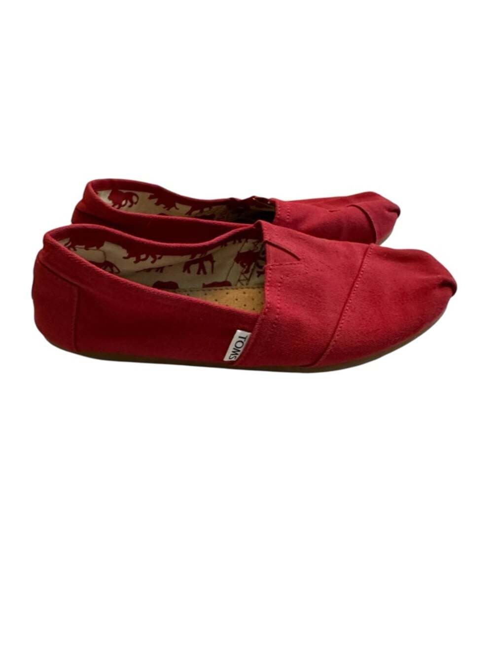 TOMS Classic Alpargata Red Canvas Slip On Espadrille Flats Casual Womens 9 Shoes